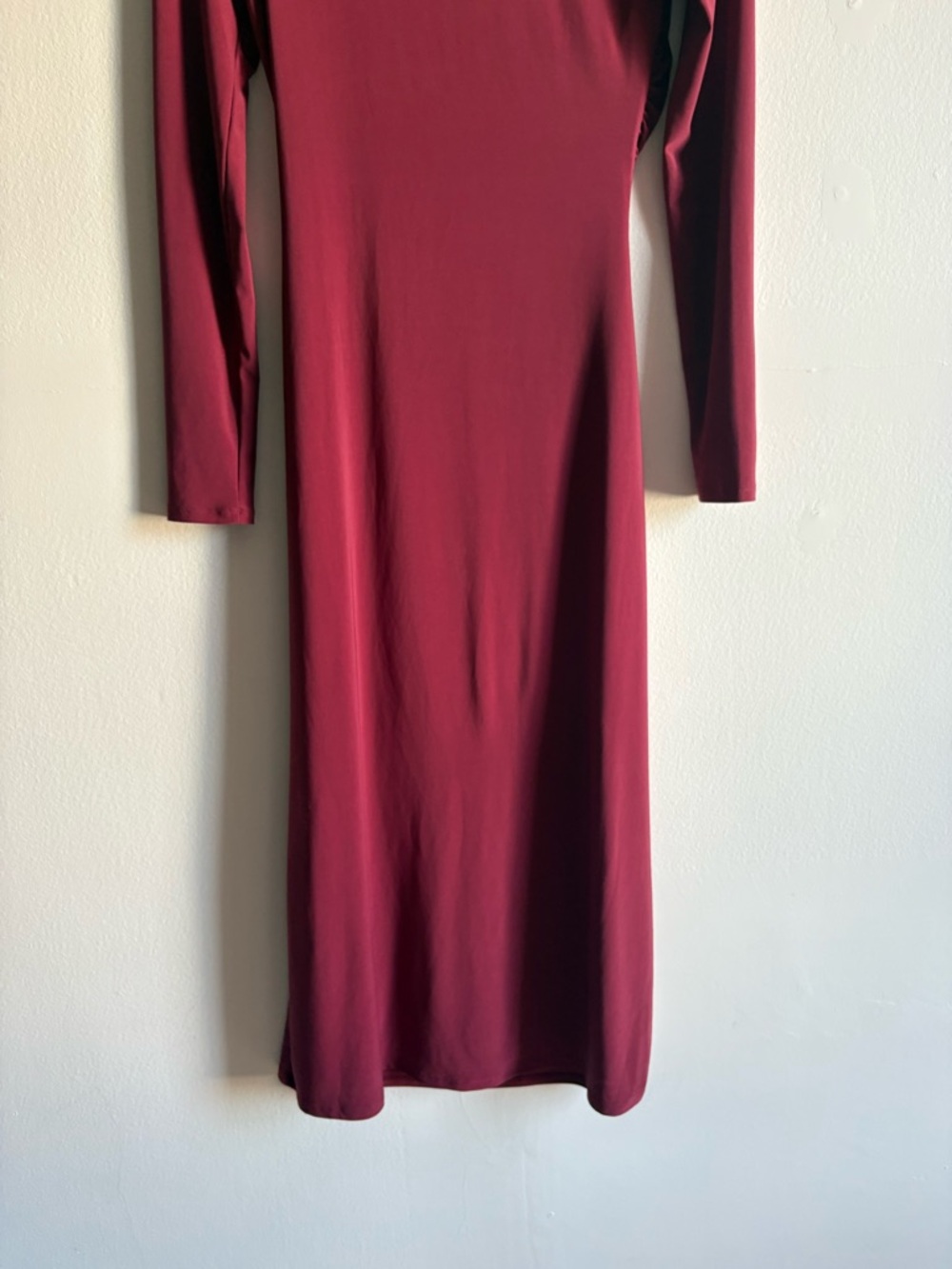 Aritzia Wilfred Sz S Fernanda Raspberry Long Sleeves Midi Dress - Picture 8 of 13